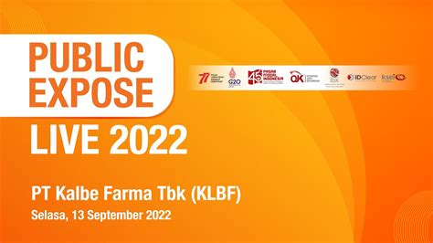 Public Expose LIVE 2022 PT Kalbe Farma Tbk KLBF YouTube