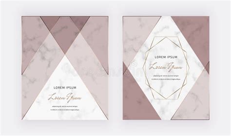 Geometric Design With Nude Triangular Shapes Polygonal Frames And Golden Lines On The Marble