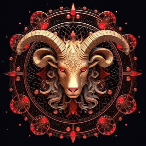 Premium AI Image Taurus Goat Zodiac Astrology Art Mandala Compass