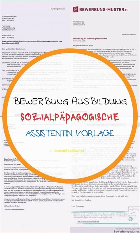 Bewerbung Ausbildung sozialpädagogische assistentin Vorlage Elegant