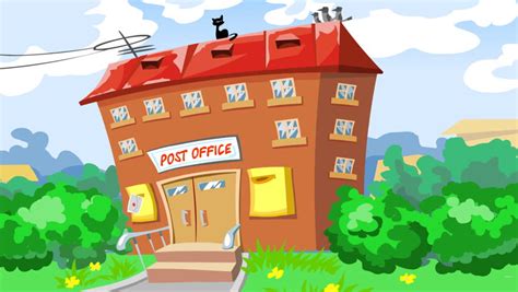 Letters And Envelopes Coming To The Post Office. Animated Cartoon ...