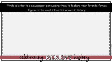 Womens History Month Writing Prompts Digital And Printable By Ren