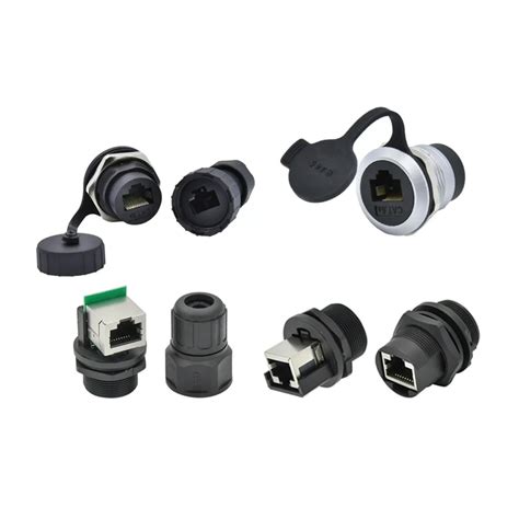 Outdoor Rj45 Ethernet Connector Ip68 Waterproof Rj45 Connector Male Female Pcb Socket Inline