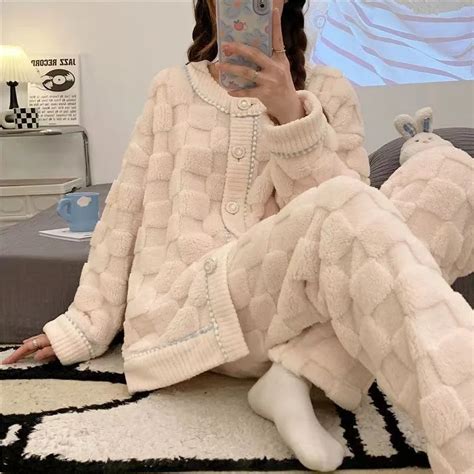 Coral Velvet Pajama Women Autumn Winter Thickened Loose Flannel Women S