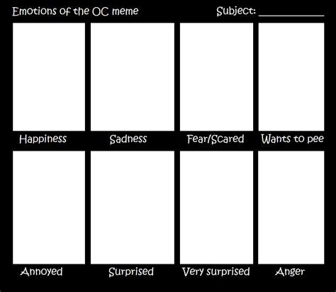 Emotions Of Oc Blank Template Imgflip