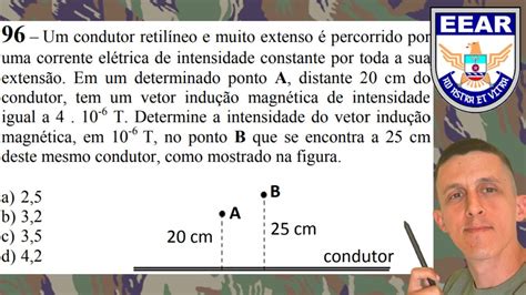 ELETROMAGNETISMO NA EEAR 2024 2 CÁLCULO DO CAMPO MAGNÉTICO DE UM FIO