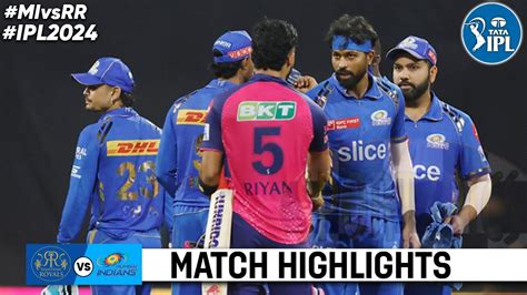 MI Vs RR 38th Match IPL 2024 Highlights IPL Highlights 2024 Cricket