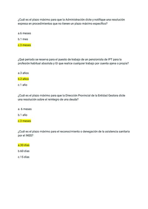 Test Derecho Administrativo Parte Cu L Es El Plazo M Ximo Para Que