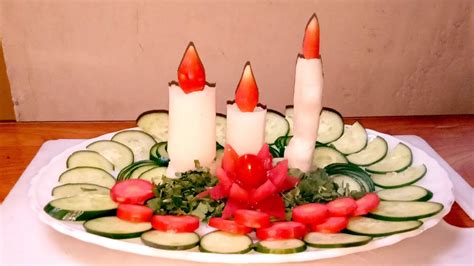 Beautiful Candle Carving Vegetable Candle Beautiful Salad Design