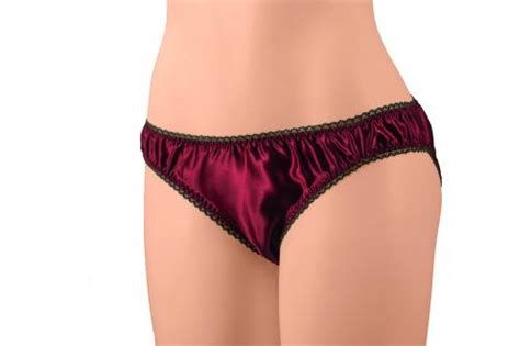 Buy Merise Womens Sexy Silk Satin Bikini Panties Olive Lace Wine Large Online At Best Prices
