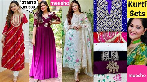 Meesho Kurtis Kurta Sets Haul START Rs 580Meesho Kurti Set Gown