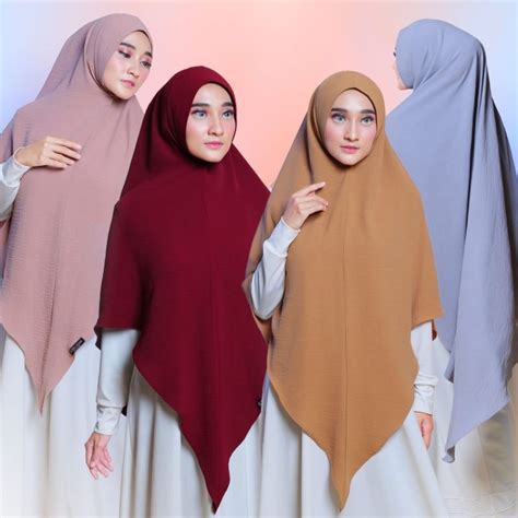 Jual Khimar Shopia Crinkle Airflow Hijab 1 Layar Bahan Crinkle Airflow