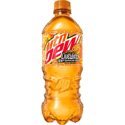 Mountain Dew Live Wire Orange Soda Pop 20 Fl Oz 24 Pack Walmart