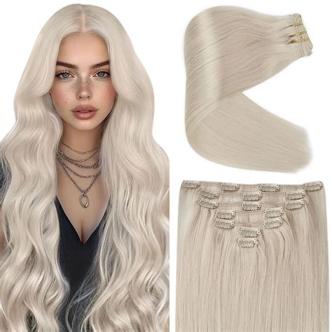 Amazon Ve Sunny Blonde Clip In Hair Extensions Real Hair Extensions Clip In Human Hair
