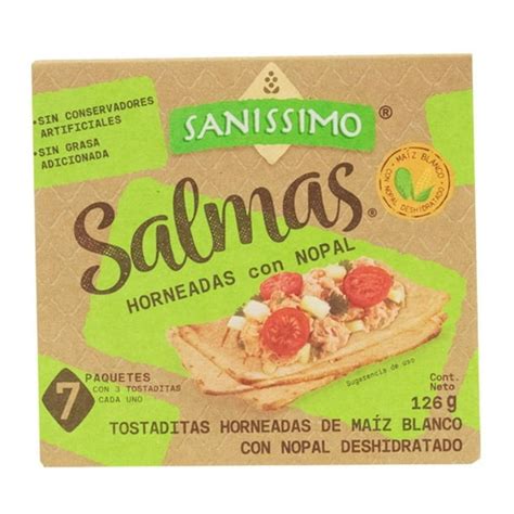 Tostadas De Maíz Salmas Horneadas Con Nopal 7 Paquetes Con 3 Pzas Cu