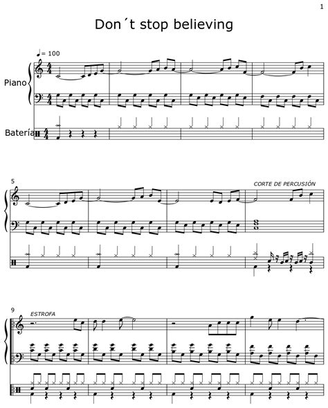 Don´t Stop Believing Sheet Music For Piano Drum Set