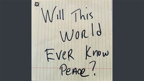 Will This World Ever Know Peace Feat Simon Oslender Tony Levin