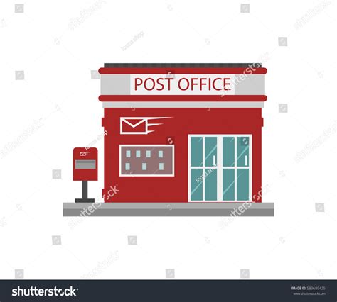 Building Post Office Stock Vector 589689425 Shutterstock