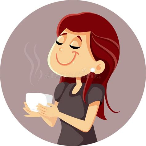 Happy Woman Holding A Bowl Of Hot Soup Vector Cartoon Illustration Stock Vector Illustration