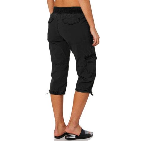 Womens Drawstring Elastic Waist Cargo Pants Pure Fit Story