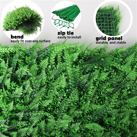 Baoz Pcs Artificial Grass Wall Panel X Boxwood Hedges Wall