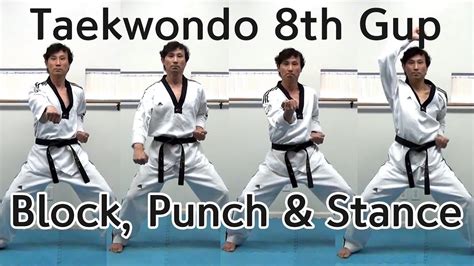 🥋 Taekwondo 8th Gup Kibon Basic Blocks And Punches Taekwonwoo Youtube