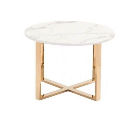 White Marble Gold End Table Modern Furniture • Brickell Collection