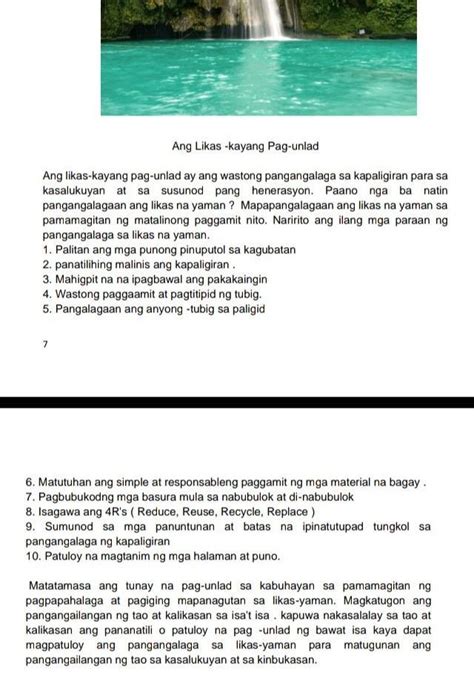 1 Ano Ang Likas Kayang Pag Unlad 2 Paano Makatutulong Sa Mga Tao Ang