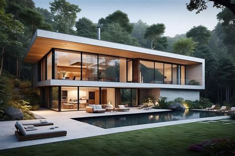 Premium Photo | Modern house design with nature