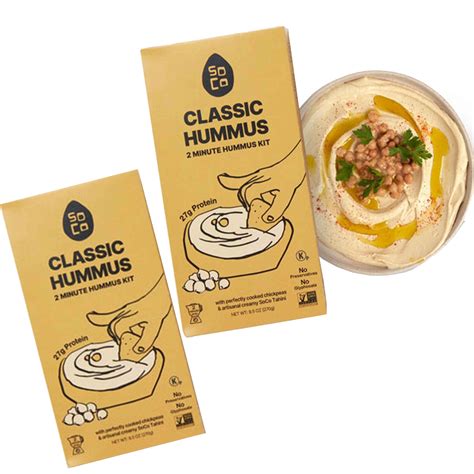 Soco Classic Hummus 2 Minuts Kit No Preservatives Always Fresh Gluten