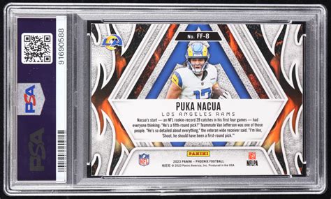 Puka Nacua Panini Phoenix Fire Forged Rc Psa Pristine