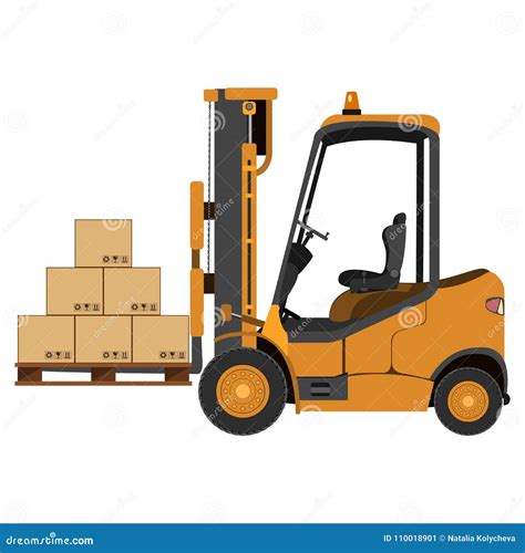 Fork Lift Truck Stock Vector Illustration Of Freight 110018901