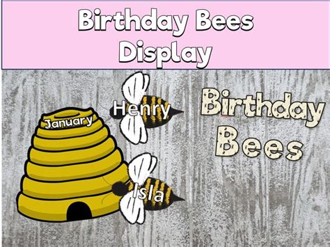 Editable Birthday Bees Display Teaching Resources