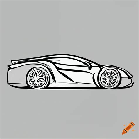 Simplistic Line Art Of A Sports Car On Craiyon