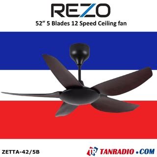 Rezo Dc Motor Ceiling Fan Dark Wood Abs Blade Speed