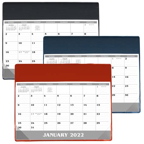 Small Vinyl Desk Pad Calendar | ValueCalendars.com