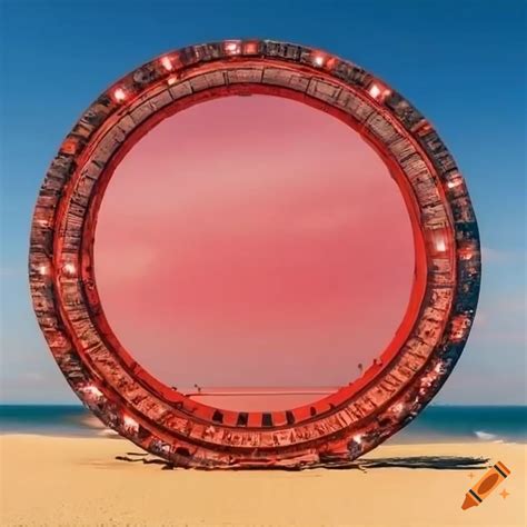 Red Stargate On A Sunny Beach On Craiyon