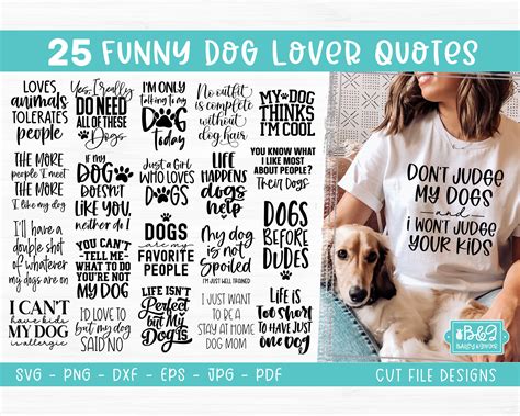 Funny Dog Svg Bundle Dog Quote Svg Cut Files For T Shirts Etsy