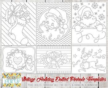 Vintage Holiday Dotted Pin Hole Art Templates By Dorky Doodles Tpt