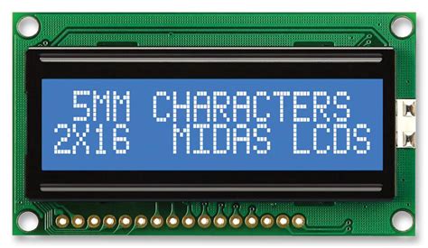 Mc21605h6wk Bnmlw V2 Midas Displays Alphanumeric Lcd 16 X 2 White