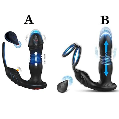 Hulamy Men Remote Control Anal Sex Toy Butt Plug Thrusting Anal