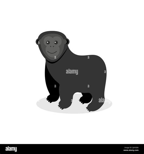 Cute Monkey Animal Of Africa Vector Illustration In A Flat Style Eps