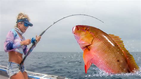 Giant Snapper Fishing Catch Clean Cook Mutton Snapper Youtube