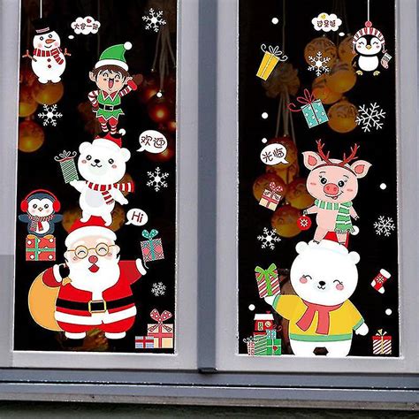 Christmas Window Stickers Reusable Christmas Window Stickers Pvc Static ...