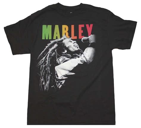 Bob Marley Mens Marley Singing T Shirt Amazon Co Uk Clothing