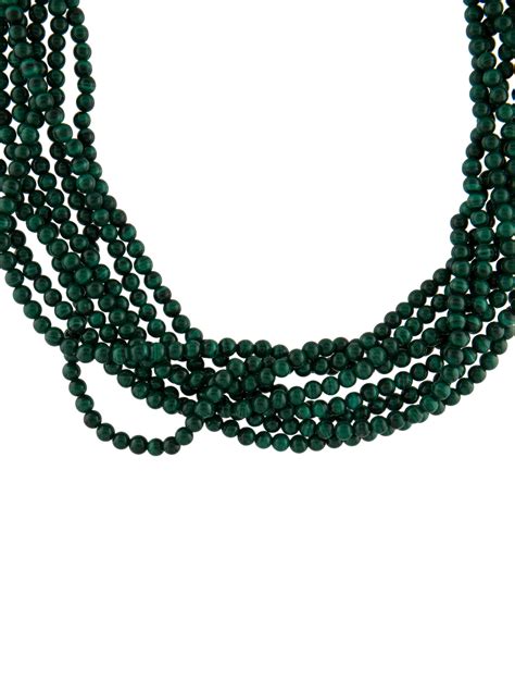 Tiffany Co Vintage Malachite Torsade Multistrand Necklace Sterling