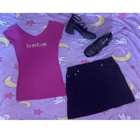 Bebe Hot Pink Bling Top Size Medium Great Depop
