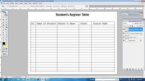 How To Create Table In Photoshop Make Skill Makeskill Photoshop Make