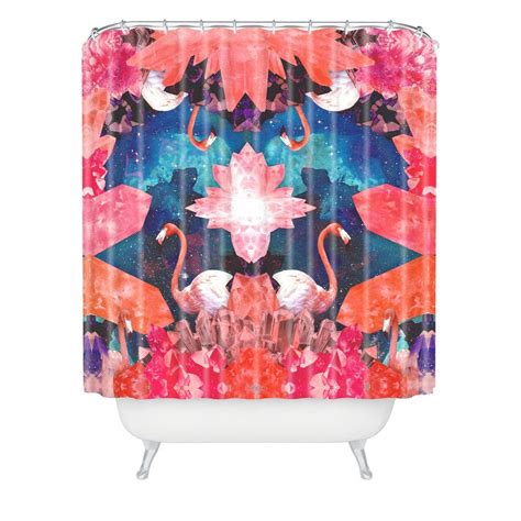 Kangarui Crystal Flamingo Shower Curtain Deny Designs Home Accessories