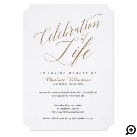 Death Anniversary Celebration of Life Calligraphy Invitation - Moodthology Papery